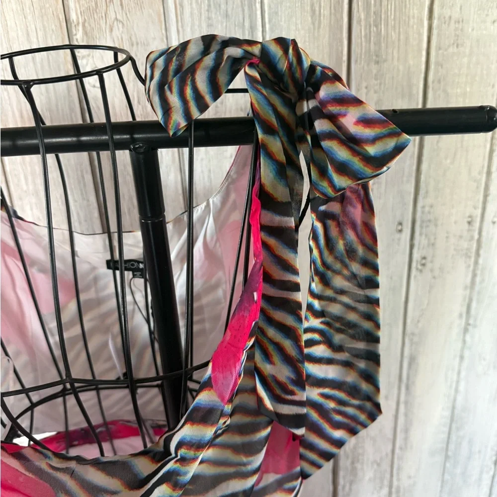 Fashion Nova Vibrant Pink Floral Zebra 2 Piece Set - Picture 7 of 11